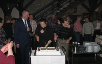 Krojenie tortu Jubileusz Spółki 25-lecie istnienia firmy - kwiecień 2018 r. 