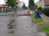 Kanalizacja deszczowa ul. Kwiatowa. Zespół igłofiltrów odwadniających wykop. Sierpień 2017 r.